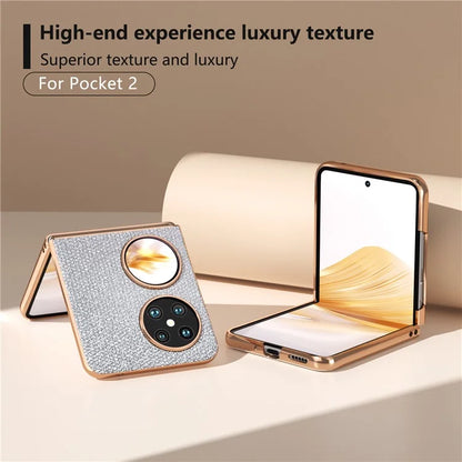 For Huawei Pocket 2 Electroplated Case Rhinestone Texture Cell Phone Cover