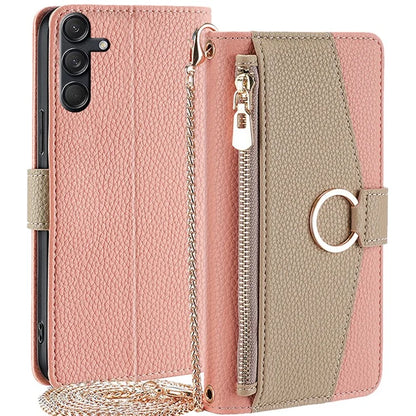 For Samsung Galaxy M55 5G / C55 5G / F55 5G Case Zipper Wallet Stand Phone Leather Cover with Mirror Design