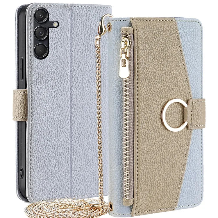 For Samsung Galaxy M55 5G / C55 5G / F55 5G Case Zipper Wallet Stand Phone Leather Cover with Mirror Design