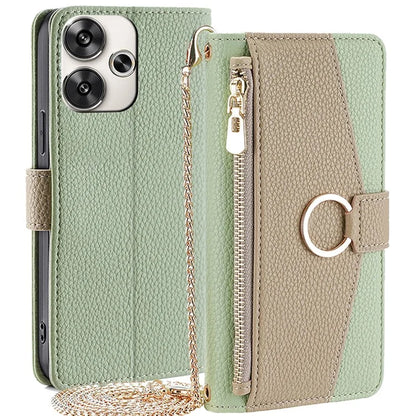 For Xiaomi Redmi Turbo 3 5G / Poco F6 5G Phone Case Zipper Wallet Stand Leather Cover with Mirror Function