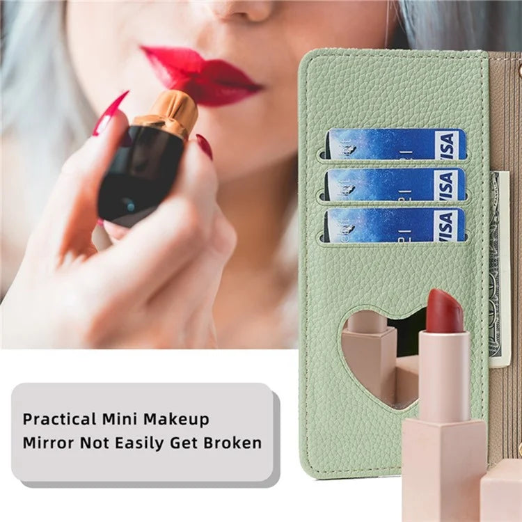 For Xiaomi Redmi Turbo 3 5G / Poco F6 5G Phone Case Zipper Wallet Stand Leather Cover with Mirror Function