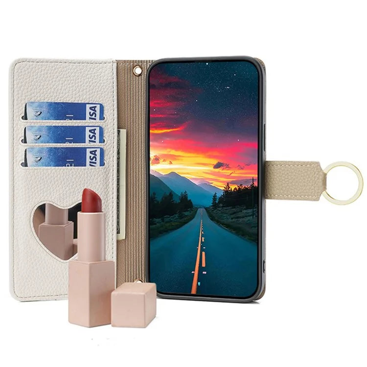 For Xiaomi Redmi Turbo 3 5G / Poco F6 5G Phone Case Zipper Wallet Stand Leather Cover with Mirror Function