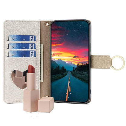 For Xiaomi Redmi Turbo 3 5G / Poco F6 5G Phone Case Zipper Wallet Stand Leather Cover with Mirror Function