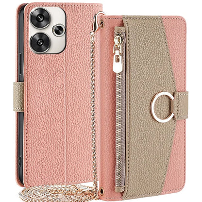 For Xiaomi Redmi Turbo 3 5G / Poco F6 5G Phone Case Zipper Wallet Stand Leather Cover with Mirror Function