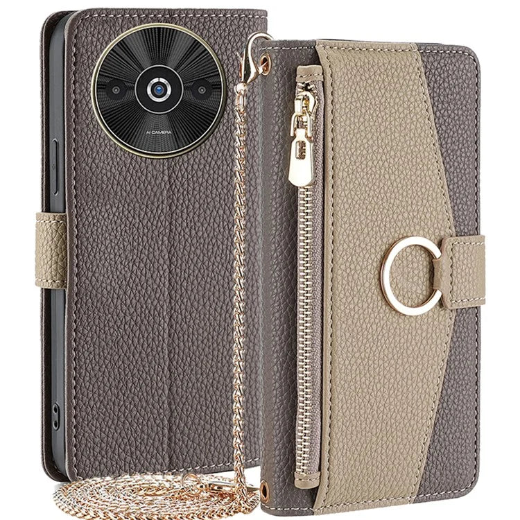 For Xiaomi Redmi A3 / Poco C61 4G Case Card Slots Stand Leather Mobile Phone Cover with Mirror