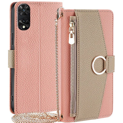 For TCL 505 Case with Crossbody Strap Makeup Mirror Stand Wallet Phone Cover