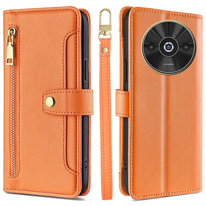For Xiaomi Redmi A3 / Poco C61 4G Case PU Leather Cash Pocket Phone Cover with Crossbody Strap
