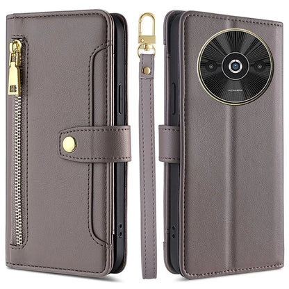 For Xiaomi Redmi A3 / Poco C61 4G Case PU Leather Cash Pocket Phone Cover with Crossbody Strap