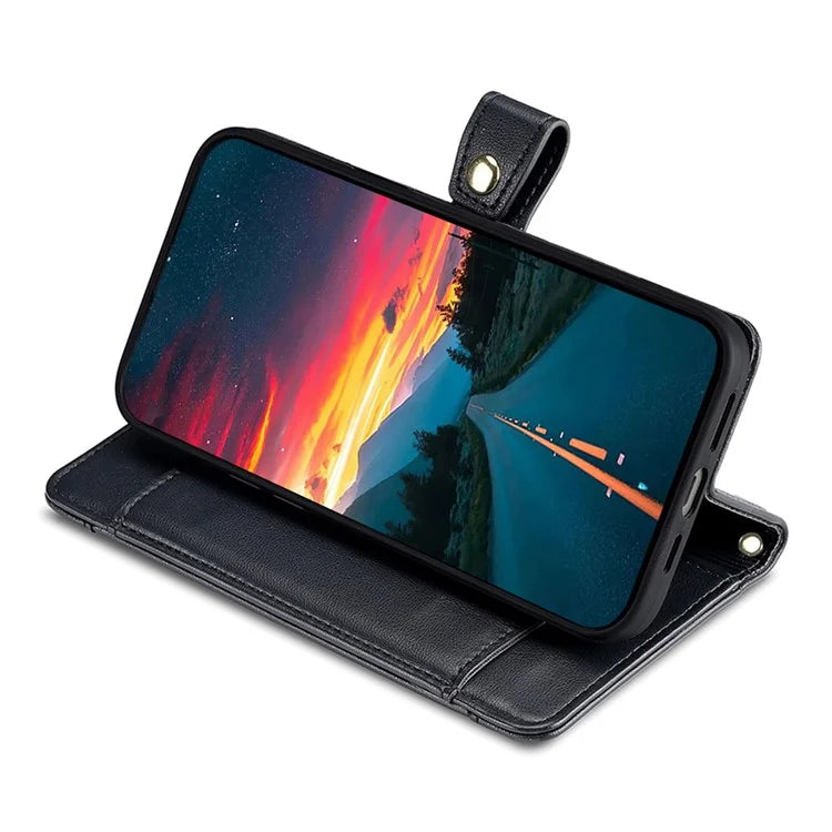 For Xiaomi Redmi Turbo 3 5G / Poco F6 5G Case PU Leather Zipper Flip Phone Cover with 6 Card Slots