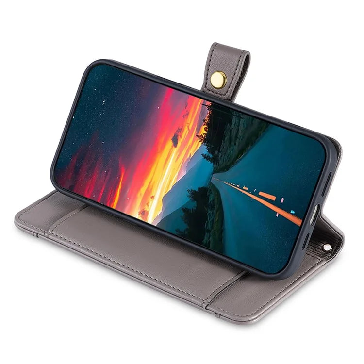 For Xiaomi Redmi Turbo 3 5G / Poco F6 5G Case PU Leather Zipper Flip Phone Cover with 6 Card Slots