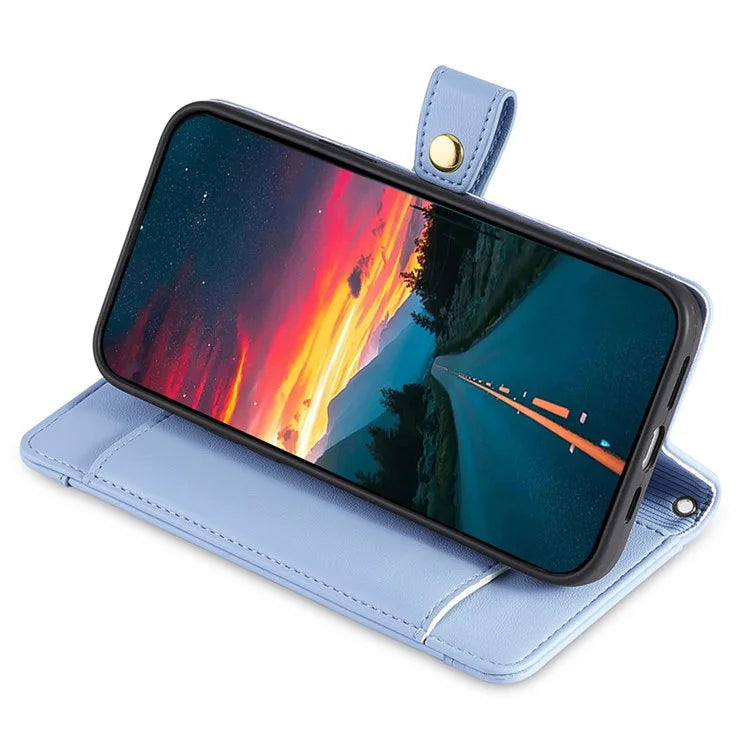 For Xiaomi Redmi Turbo 3 5G / Poco F6 5G Case PU Leather Zipper Flip Phone Cover with 6 Card Slots