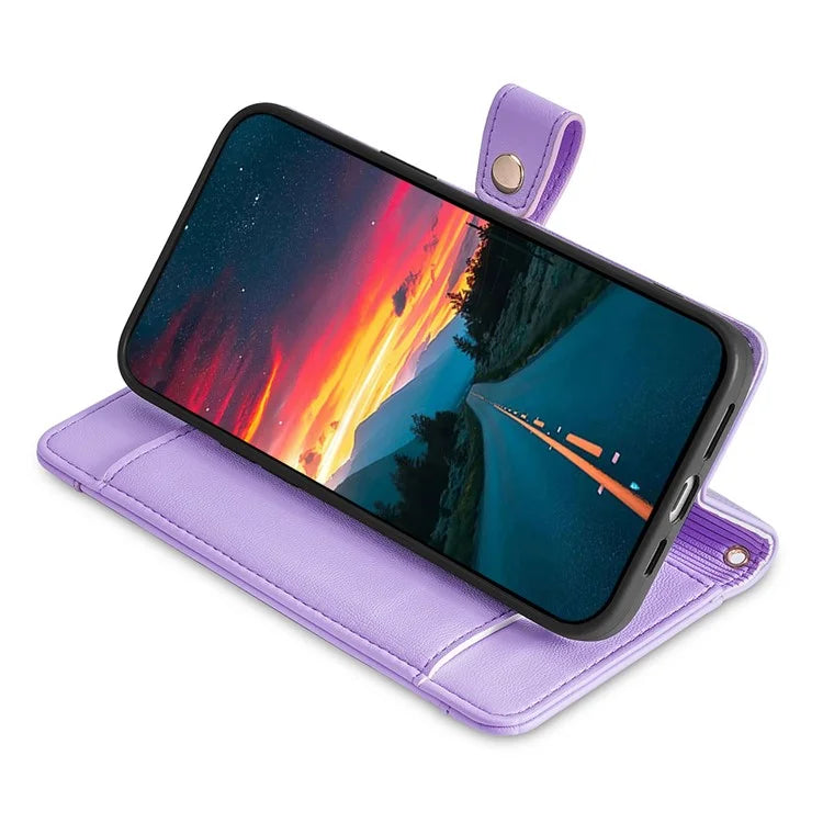 For Xiaomi Redmi Turbo 3 5G / Poco F6 5G Case PU Leather Zipper Flip Phone Cover with 6 Card Slots