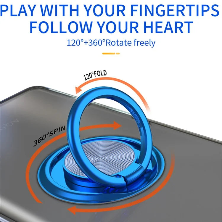 For Google Pixel 8a Case Electroplating TPU Clear Back Phone Cover with Rotary Ring Kickstand