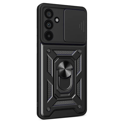 For Samsung Galaxy M55 5G / C55 5G / F55 5G Case Kickstand PC+TPU Phone Shell with Slide Camera Protective Cover