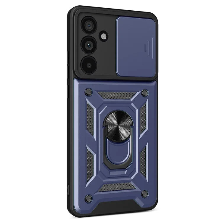 For Samsung Galaxy M55 5G / C55 5G / F55 5G Case Kickstand PC+TPU Phone Shell with Slide Camera Protective Cover