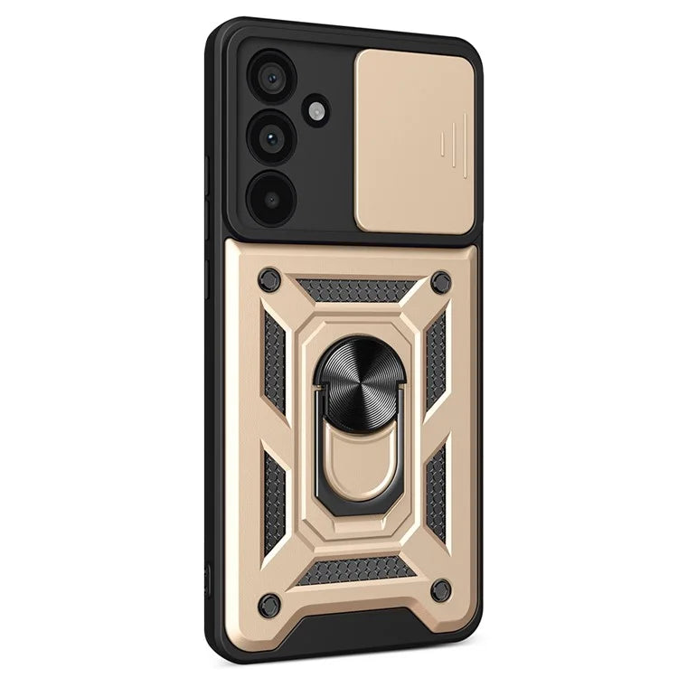 For Samsung Galaxy M55 5G / C55 5G / F55 5G Case Kickstand PC+TPU Phone Shell with Slide Camera Protective Cover