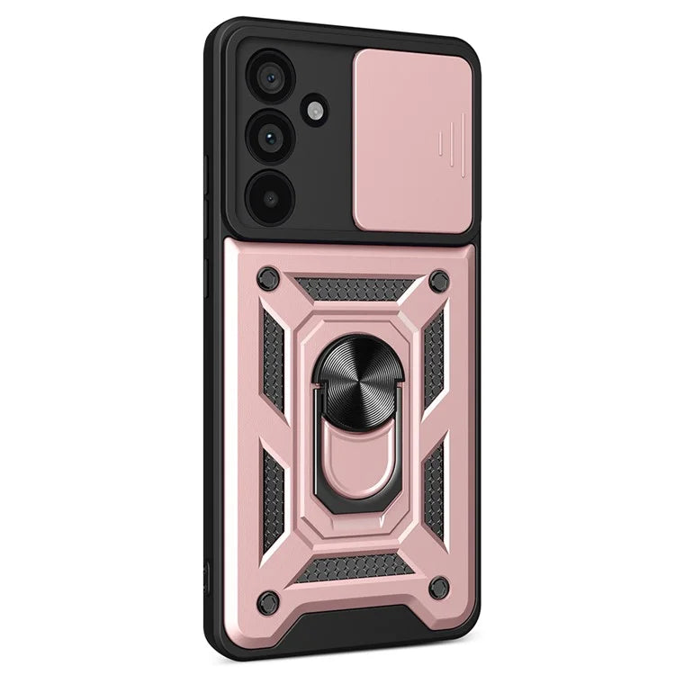 For Samsung Galaxy M55 5G / C55 5G / F55 5G Case Kickstand PC+TPU Phone Shell with Slide Camera Protective Cover