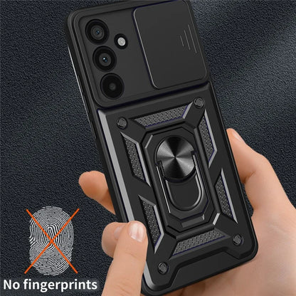 For Samsung Galaxy M55 5G / C55 5G / F55 5G Case Kickstand PC+TPU Phone Shell with Slide Camera Protective Cover