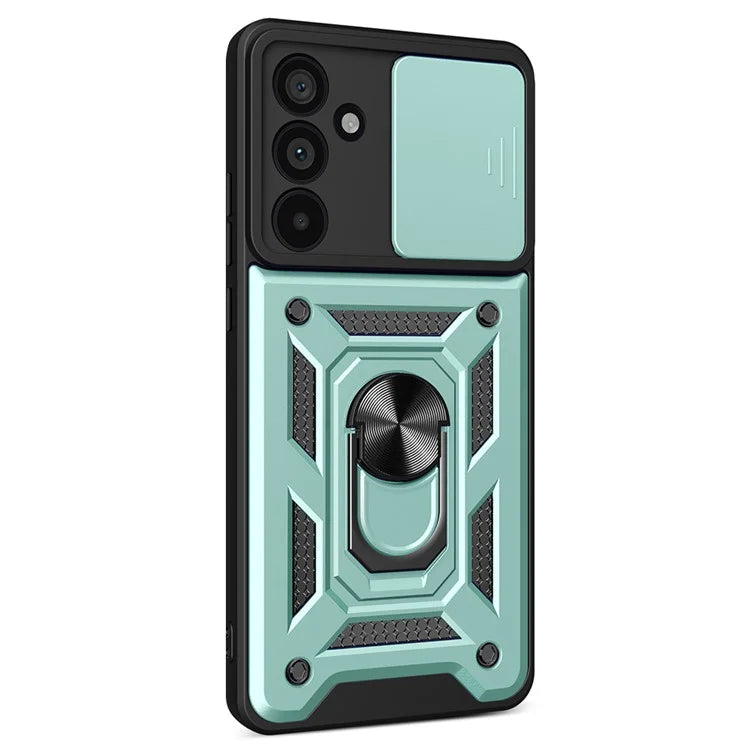 For Samsung Galaxy M55 5G / C55 5G / F55 5G Case Kickstand PC+TPU Phone Shell with Slide Camera Protective Cover