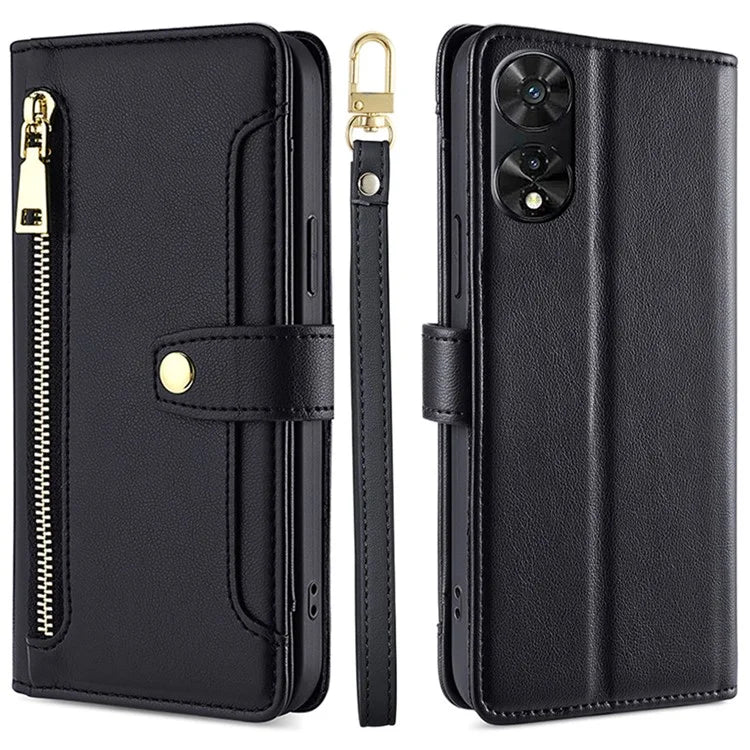 For TCL 505 Case PU Leather Bump Proof Cash Pocket Crossbody Phone Cover
