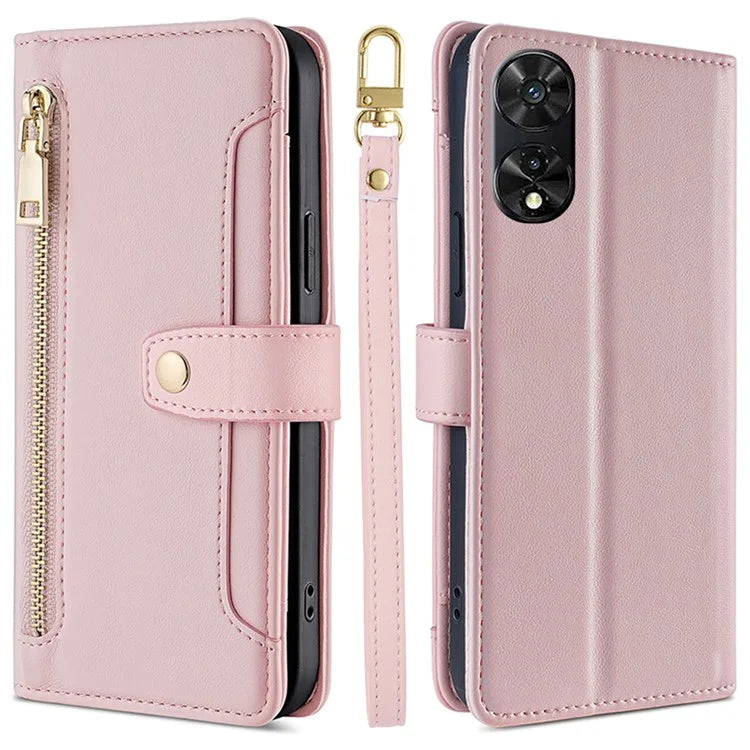 For TCL 505 Case PU Leather Bump Proof Cash Pocket Crossbody Phone Cover