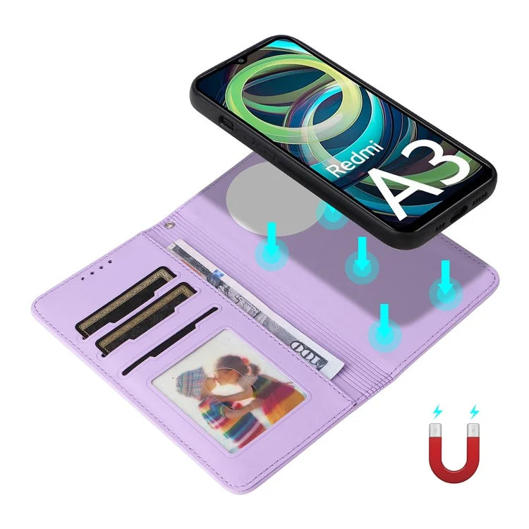 BETOPNICE 005 For Xiaomi Redmi A3 / Poco C61 Leather Case 2-in-1 Magnetic Detachable Stand Phone Cover