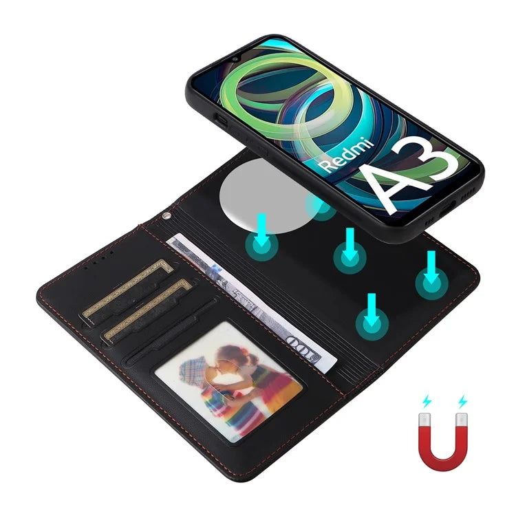 BETOPNICE 005 For Xiaomi Redmi A3 / Poco C61 Leather Case 2-in-1 Magnetic Detachable Stand Phone Cover