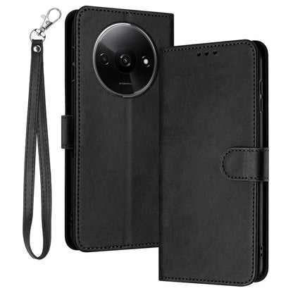 For Xiaomi Redmi A3 / Poco C61 4G Case Magnetic Clasp Leather Wallet Stand Phone Cover with Strap