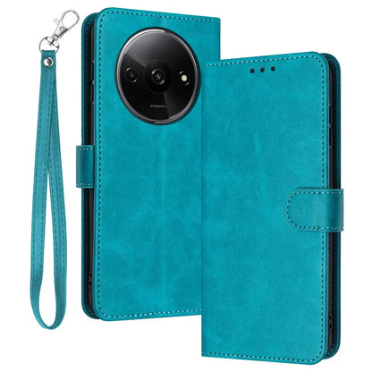 For Xiaomi Redmi A3 / Poco C61 4G Case Magnetic Clasp Leather Wallet Stand Phone Cover with Strap