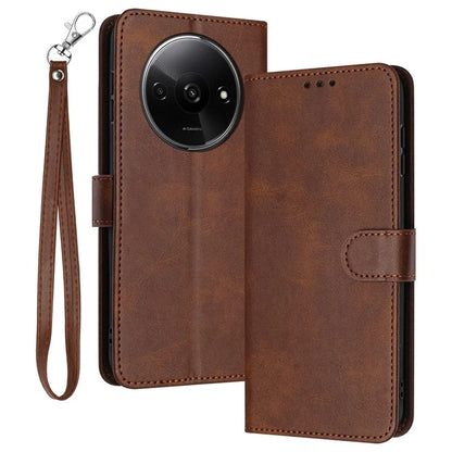For Xiaomi Redmi A3 / Poco C61 4G Case Magnetic Clasp Leather Wallet Stand Phone Cover with Strap