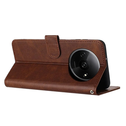 For Xiaomi Redmi A3 / Poco C61 4G Case Magnetic Clasp Leather Wallet Stand Phone Cover with Strap