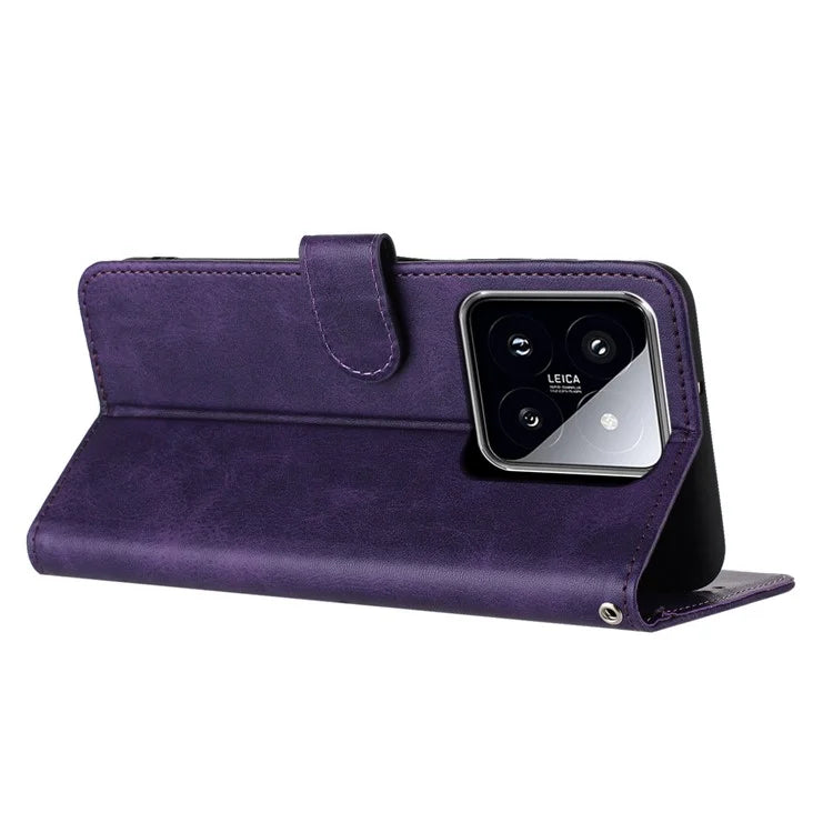 For Xiaomi 14 Case Full Protection Folding Stand Leather Phone Cover with Wallet