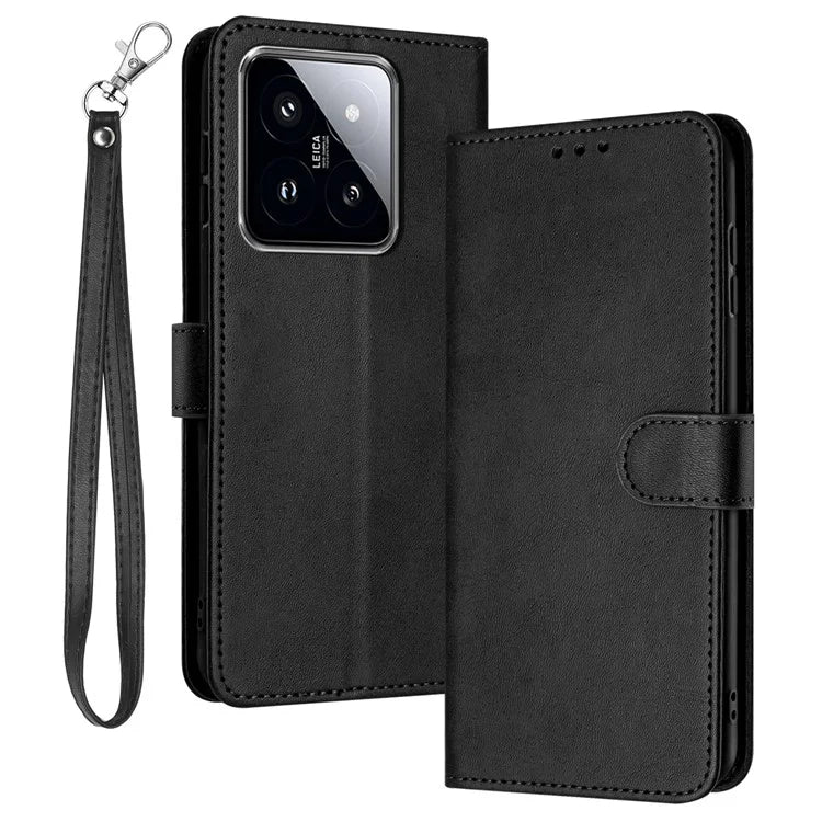 Wholesale Phone Cases for Xiaomi 14 Pro Leather Wallet Cell Phone Stand Calf Texture Cover
