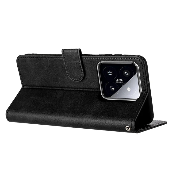 Wholesale Phone Cases for Xiaomi 14 Pro Leather Wallet Cell Phone Stand Calf Texture Cover