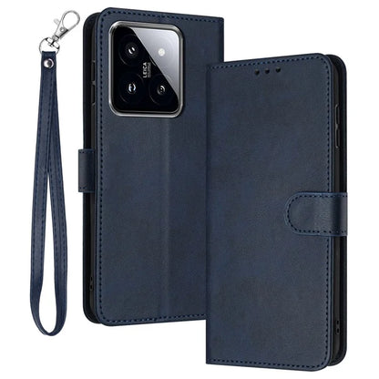 Wholesale Phone Cases for Xiaomi 14 Pro Leather Wallet Cell Phone Stand Calf Texture Cover