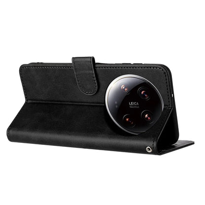 For Xiaomi 14 Ultra Case PU Leather Stand Phone Back Cover with Wrist Strap