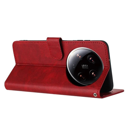 For Xiaomi 14 Ultra Case PU Leather Stand Phone Back Cover with Wrist Strap