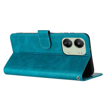 For Xiaomi Redmi 13C 4G / 5G / 13R 5G / Poco C65 4G / Poco M6 5G Case TPU+PU Leather Stand Phone Cover with Wrist Strap