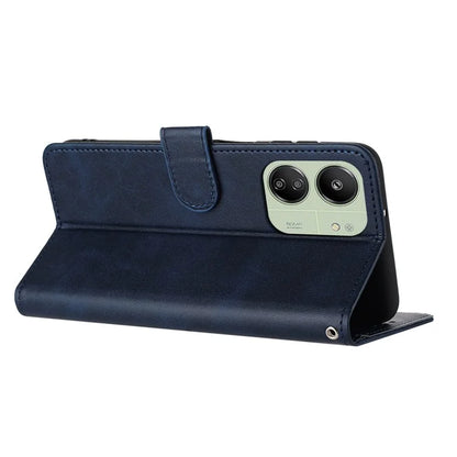 For Xiaomi Redmi 13C 4G / 5G / 13R 5G / Poco C65 4G / Poco M6 5G Case TPU+PU Leather Stand Phone Cover with Wrist Strap