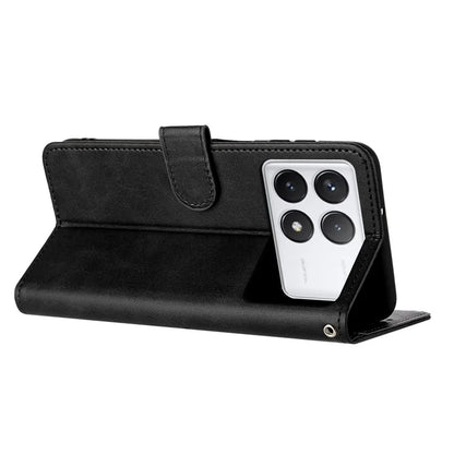 For Xiaomi Poco F6 Pro 5G / Redmi K70 5G / K70 Pro 5G Cover Leather Stand Phone Protective Shell with Wrist Strap