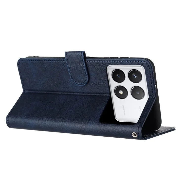 For Xiaomi Redmi K70E 5G / Poco X6 Pro 5G Case TPU+PU Leather Phone Shell with Wrist Strap