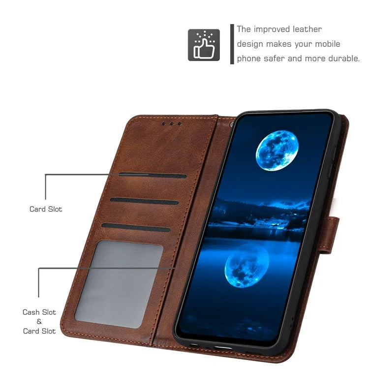 For Xiaomi Redmi Note 13 Pro+ 5G Case Calf Texture Stand Leather Wallet Phone Cover