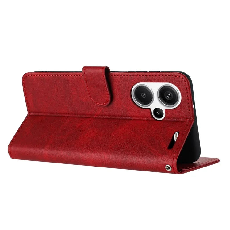 For Xiaomi Redmi Note 13 Pro+ 5G Case Calf Texture Stand Leather Wallet Phone Cover