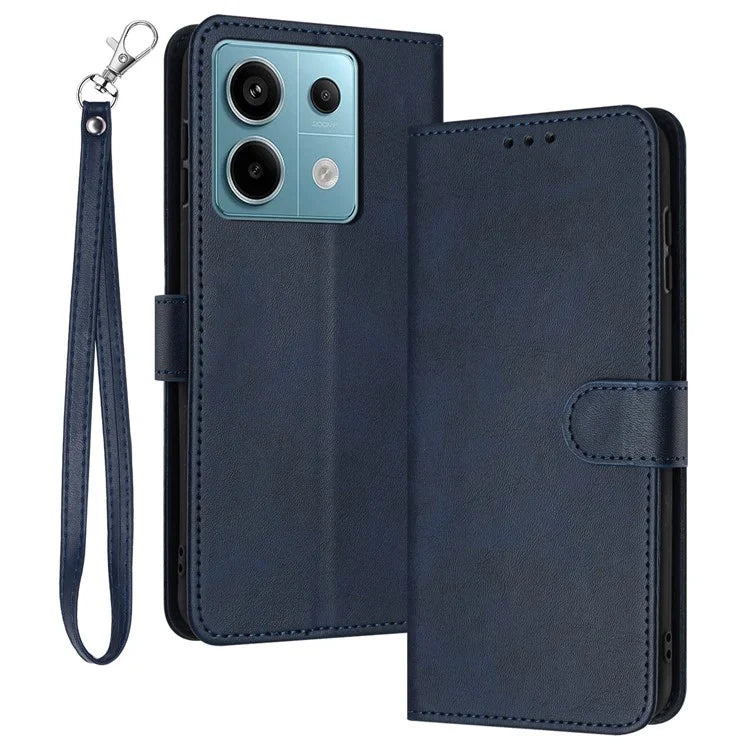 Phone Stand Case for Xiaomi Redmi Note 13 Pro 5G / Poco X6 5G PU Leather Wallet Anti-Fall Phone Cover with Stand