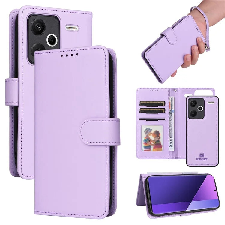 BETOPNICE 005 For Xiaomi Redmi Note 13 Pro+ 5G Case RFID Blocking PU Leather 2 in 1 Detachable Cover
