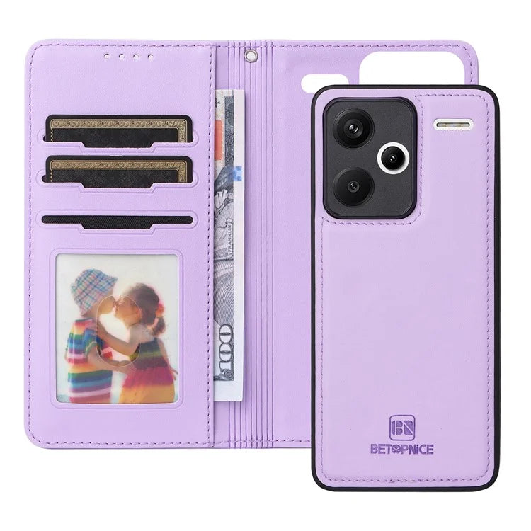 BETOPNICE 005 For Xiaomi Redmi Note 13 Pro+ 5G Case RFID Blocking PU Leather 2 in 1 Detachable Cover