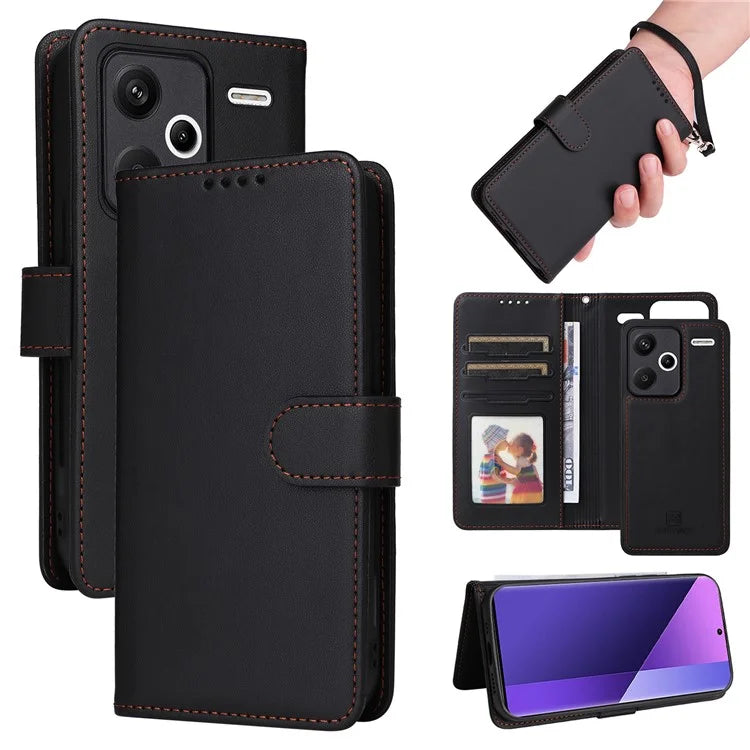BETOPNICE 005 For Xiaomi Redmi Note 13 Pro+ 5G Case RFID Blocking PU Leather 2 in 1 Detachable Cover