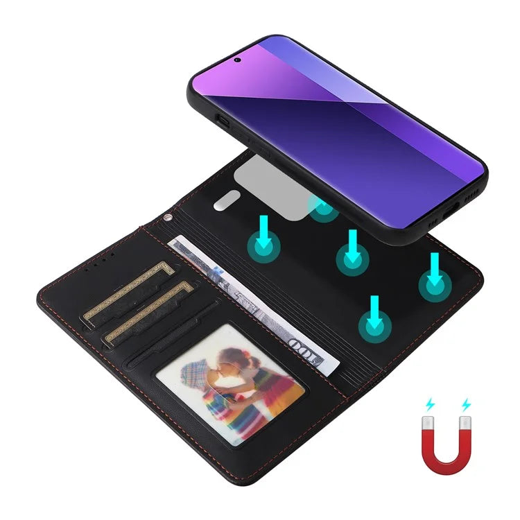 BETOPNICE 005 For Xiaomi Redmi Note 13 Pro+ 5G Case RFID Blocking PU Leather 2 in 1 Detachable Cover