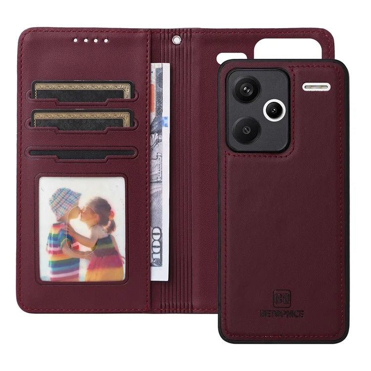 BETOPNICE 005 For Xiaomi Redmi Note 13 Pro+ 5G Case RFID Blocking PU Leather 2 in 1 Detachable Cover
