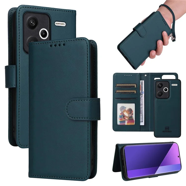 BETOPNICE 005 For Xiaomi Redmi Note 13 Pro+ 5G Case RFID Blocking PU Leather 2 in 1 Detachable Cover